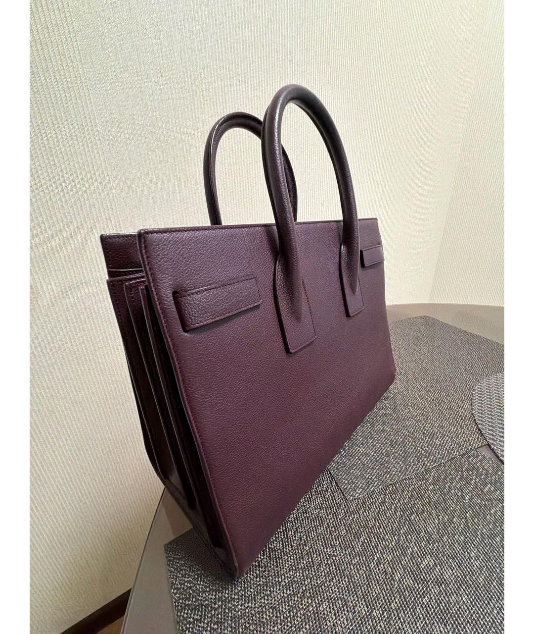 SAINT LAURENT Кожаная сумка тоут, фото 8