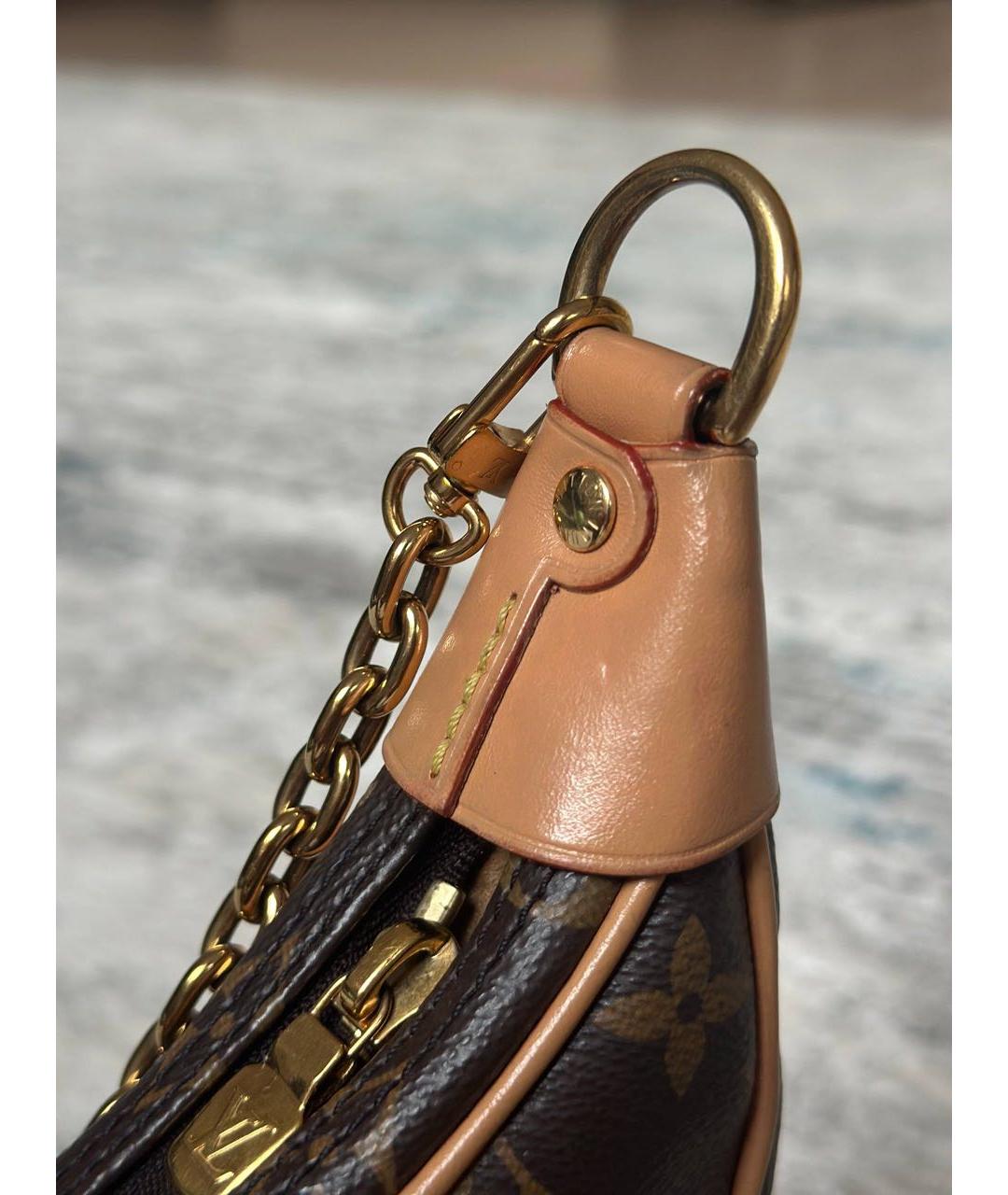 LOUIS VUITTON Коричневая кожаная сумка через плечо, фото 7