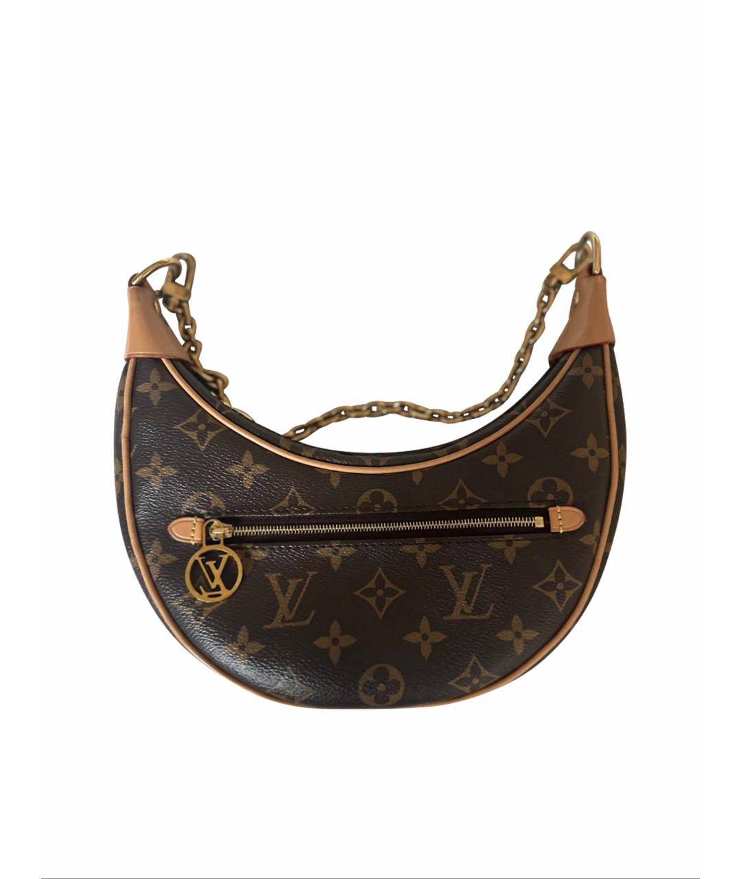 LOUIS VUITTON Коричневая кожаная сумка через плечо, фото 1