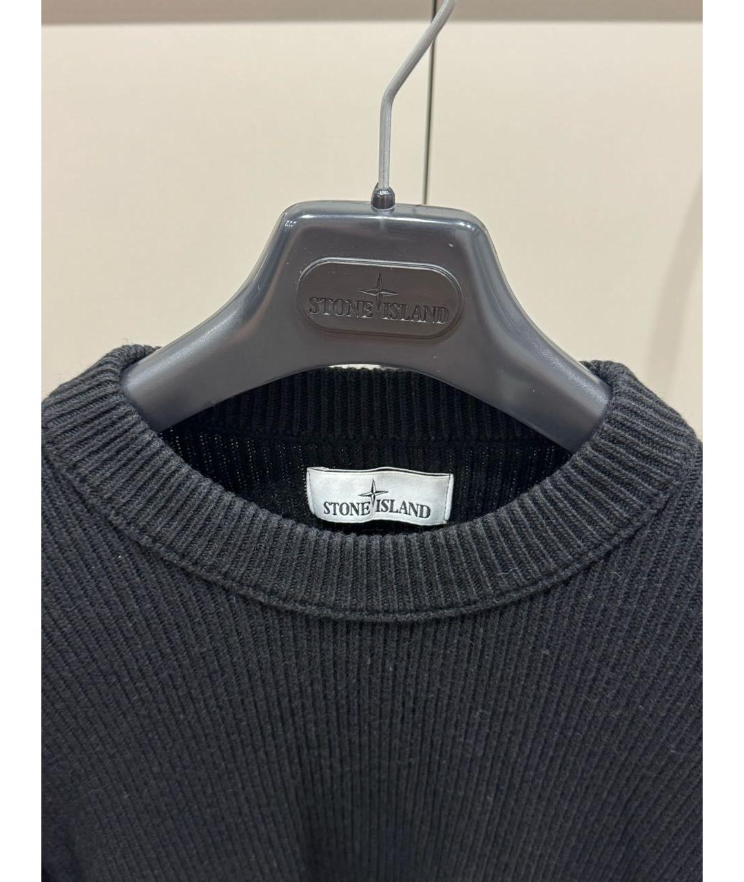 STONE ISLAND Черный шерстяной джемпер / свитер, фото 3