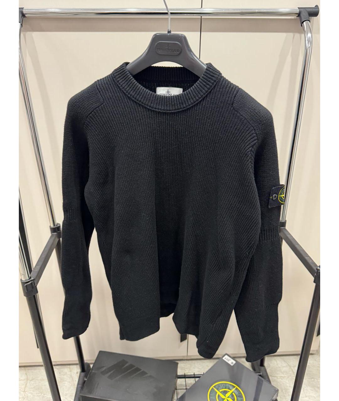 STONE ISLAND Черный шерстяной джемпер / свитер, фото 6