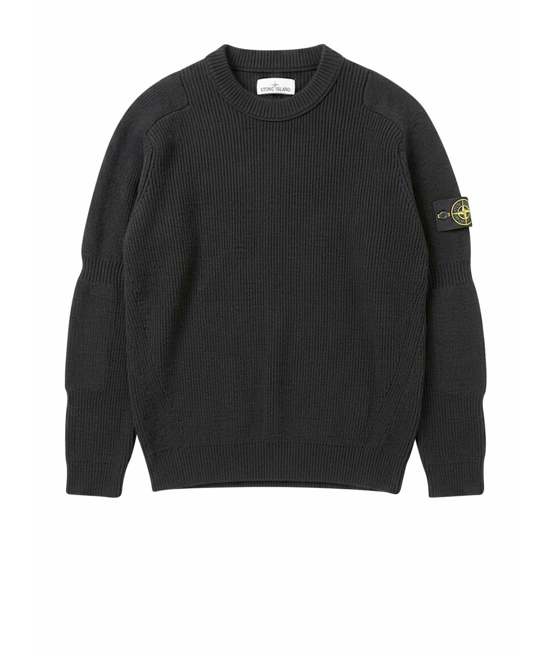 STONE ISLAND Черный шерстяной джемпер / свитер, фото 1