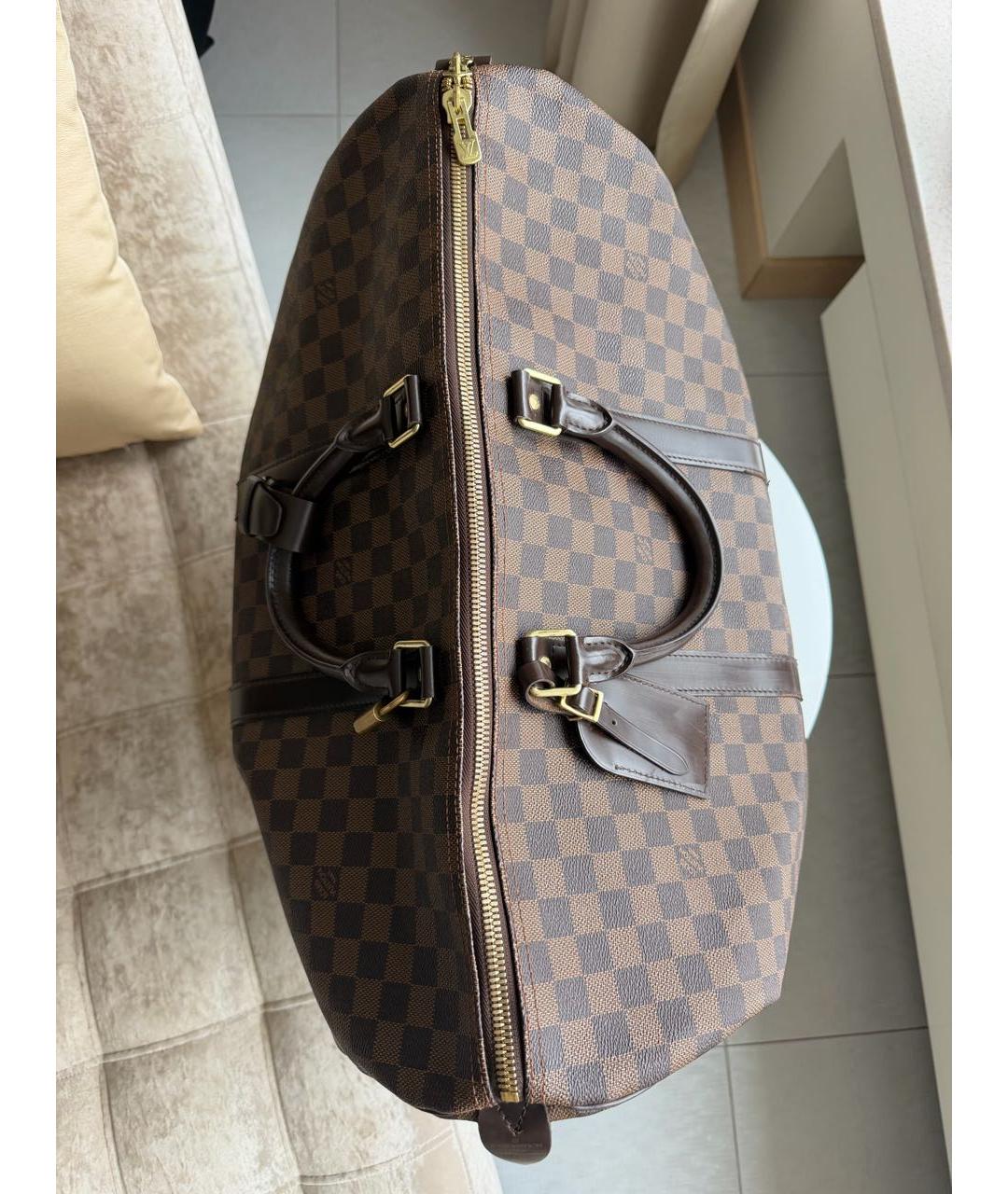 LOUIS VUITTON Коричневая дорожная/спортивная сумка из канвы, фото 5