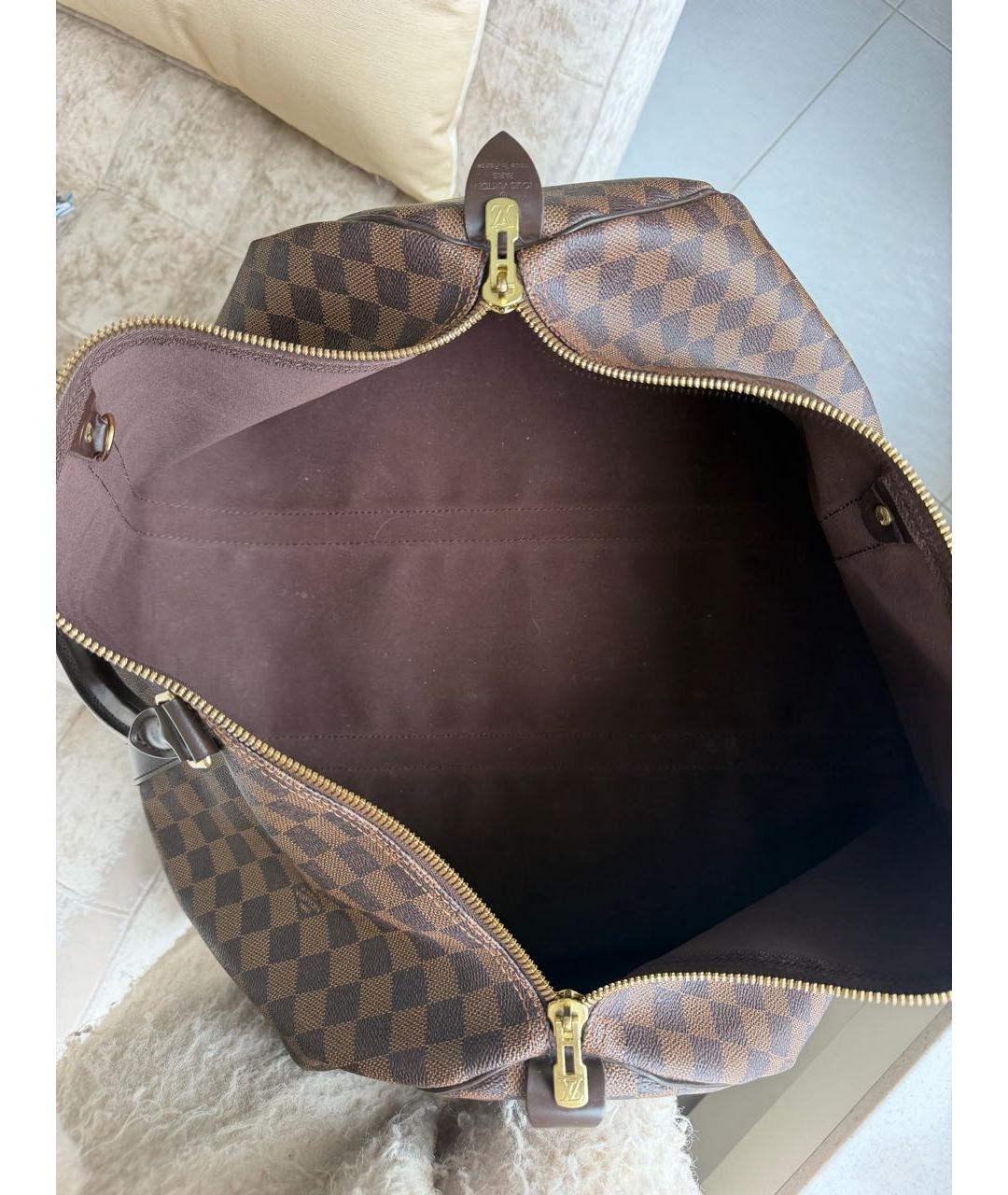 LOUIS VUITTON Коричневая дорожная/спортивная сумка из канвы, фото 4