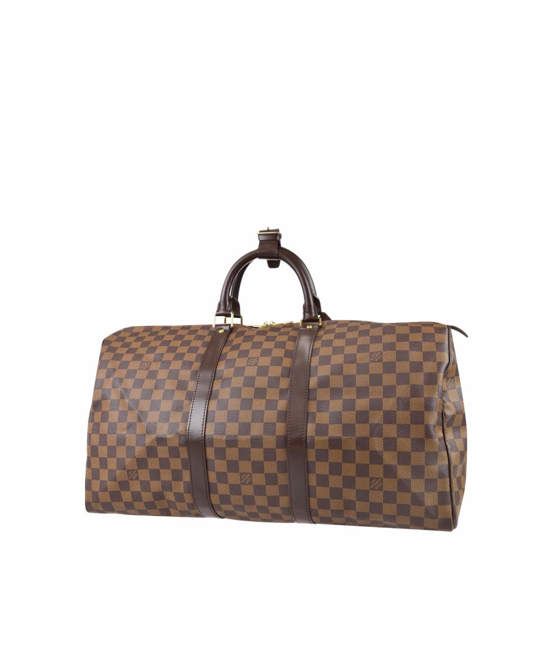 LOUIS VUITTON Коричневая дорожная/спортивная сумка из канвы, фото 1