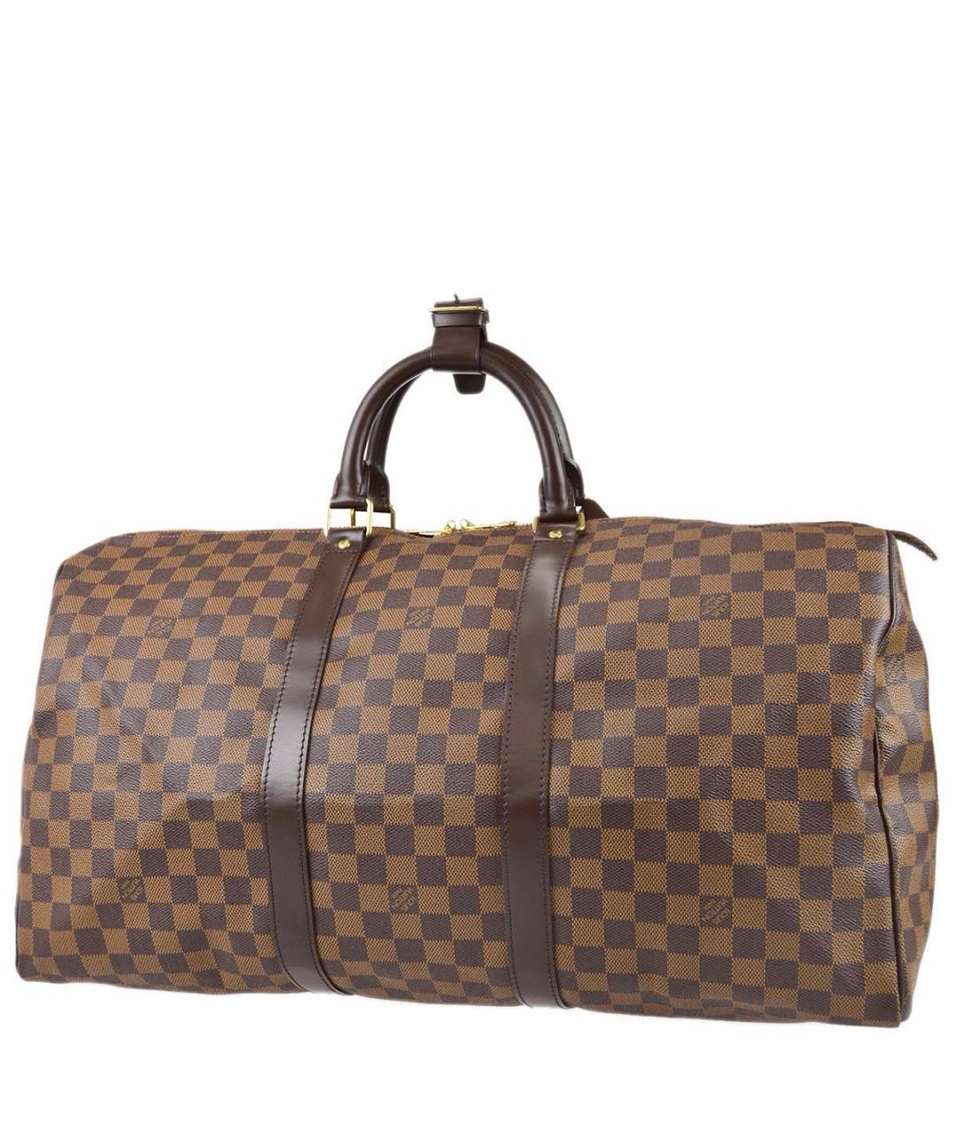 LOUIS VUITTON Коричневая дорожная/спортивная сумка из канвы, фото 9