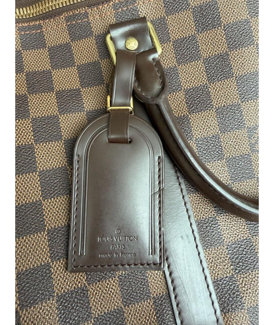 LOUIS VUITTON Коричневая дорожная/спортивная сумка из канвы, фото 8