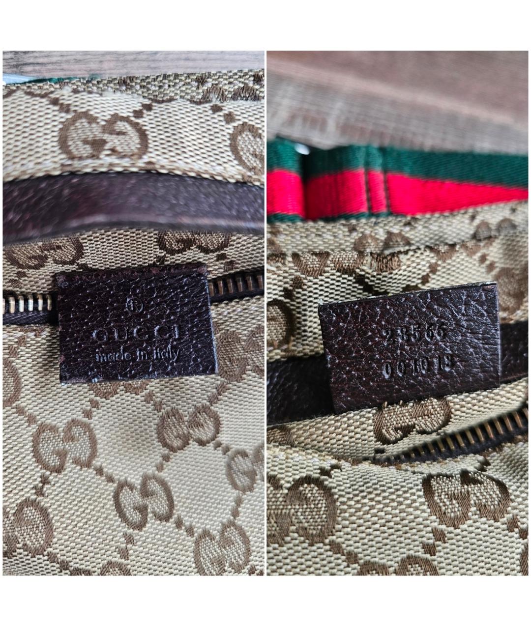 GUCCI Бежевая тканевая поясная сумка, фото 6