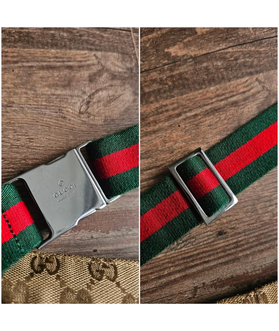 GUCCI Бежевая тканевая поясная сумка, фото 4
