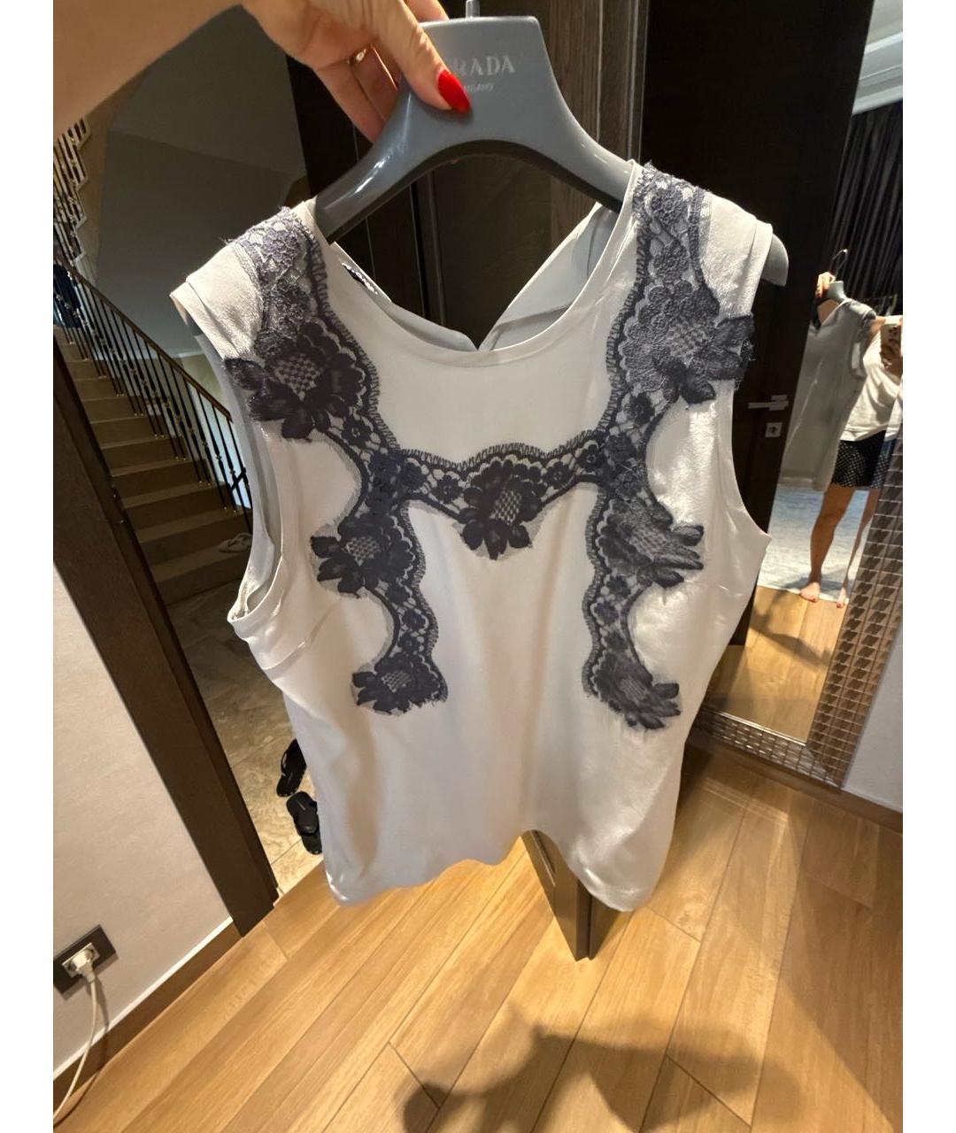 DOLCE&GABBANA Серая шелковая майка, фото 5