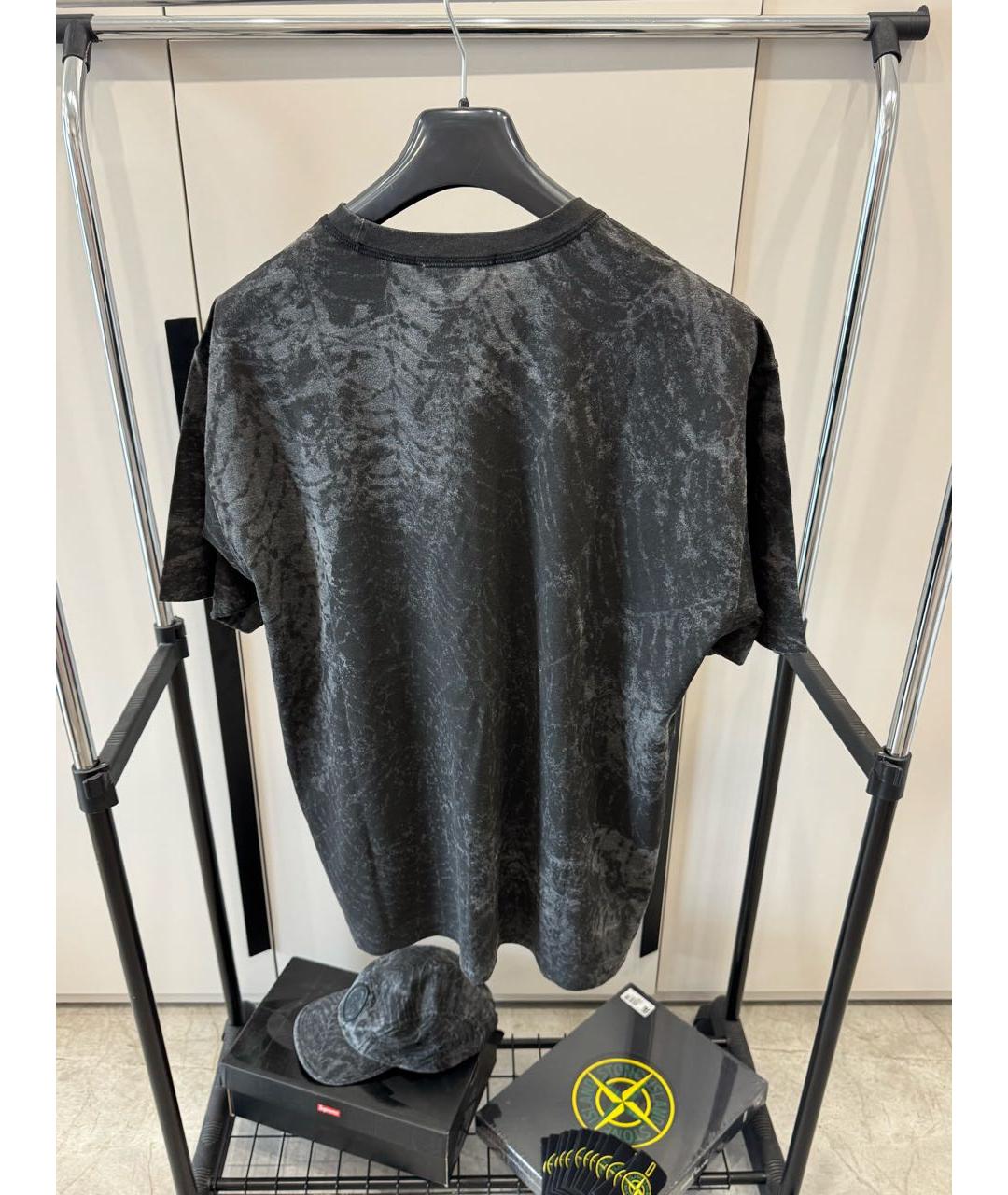 STONE ISLAND Антрацитовая хлопковая футболка, фото 2