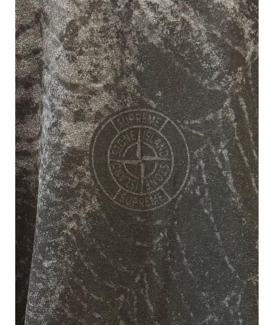 STONE ISLAND Антрацитовая хлопковая футболка, фото 4