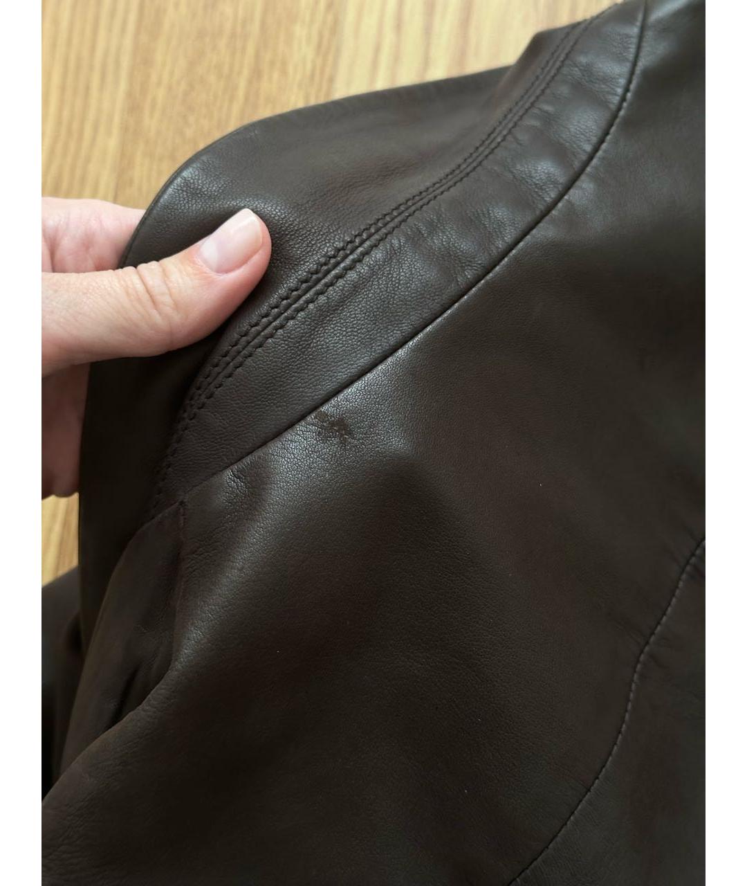MIU MIU Коричневый кожаный жакет/пиджак, фото 8