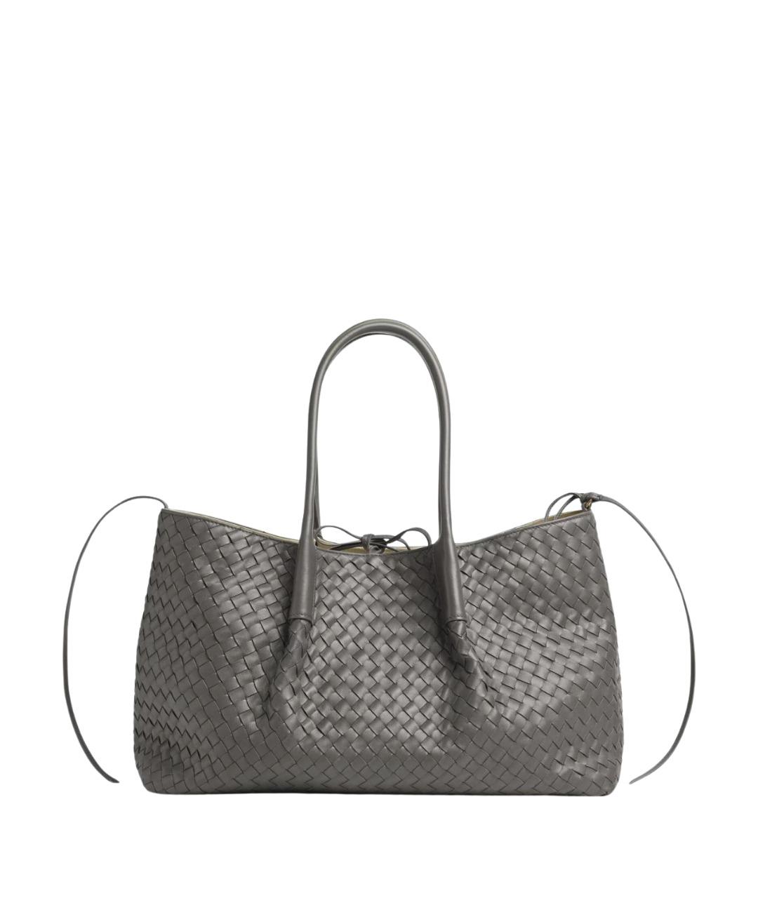 BOTTEGA VENETA Серая кожаная сумка тоут, фото 1