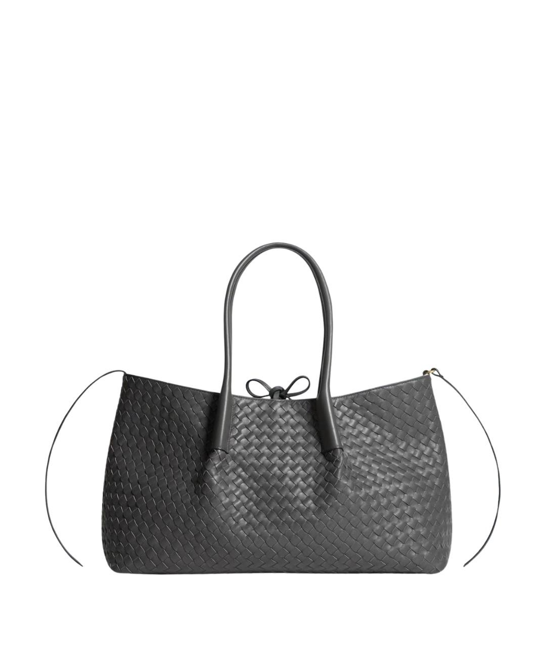 BOTTEGA VENETA Серая кожаная сумка тоут, фото 1