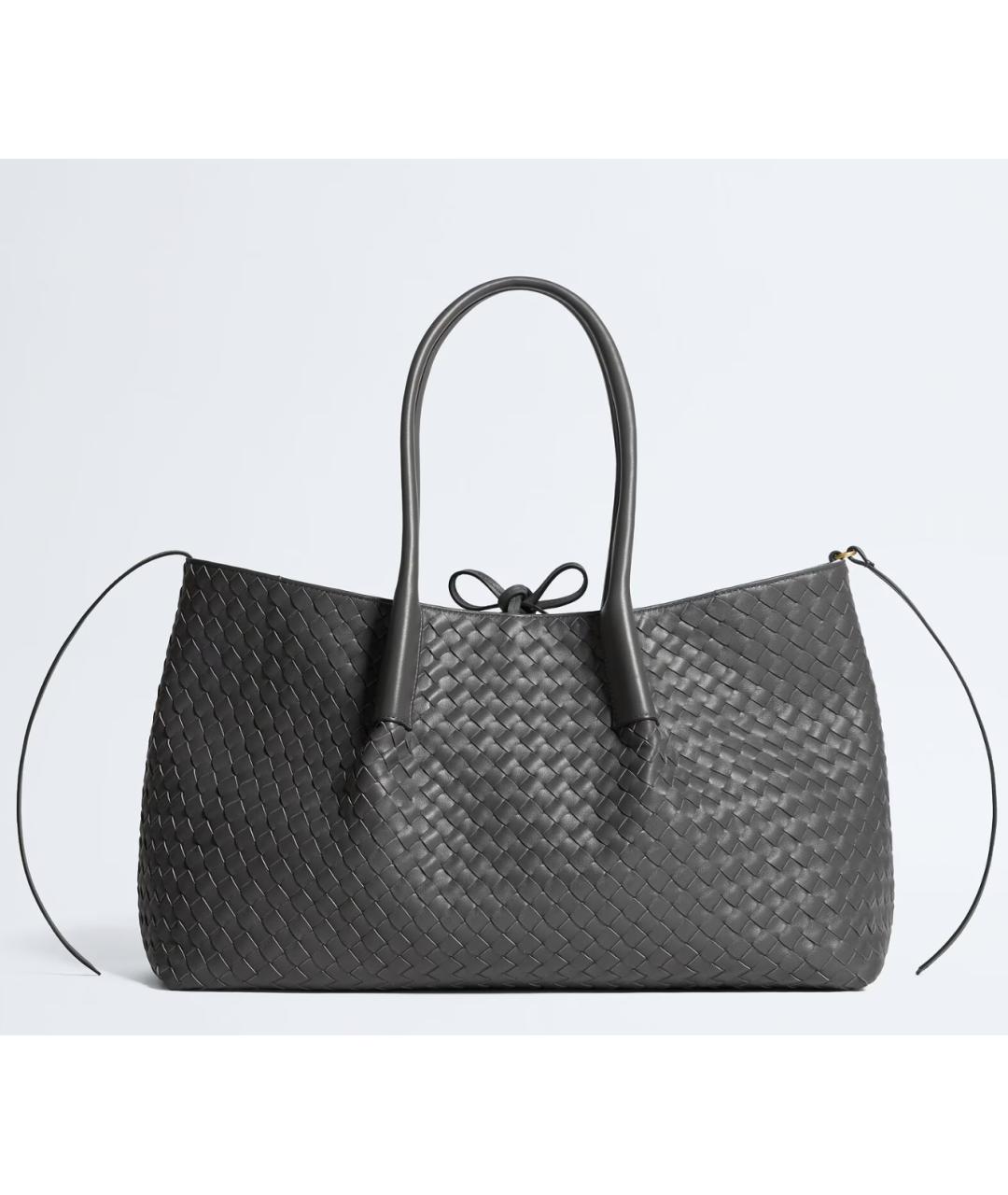 BOTTEGA VENETA Серая кожаная сумка тоут, фото 4