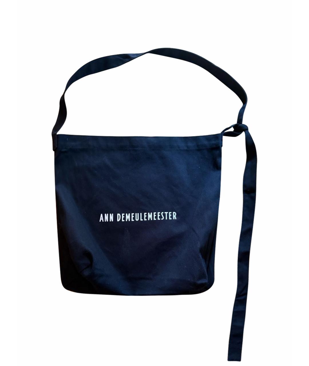 ANN DEMEULEMEESTER Черная хлопковая сумка на плечо, фото 1