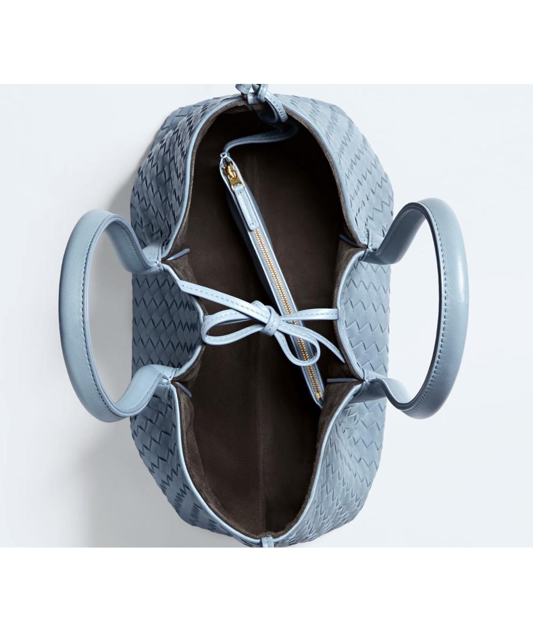 BOTTEGA VENETA Голубая кожаная сумка тоут, фото 3