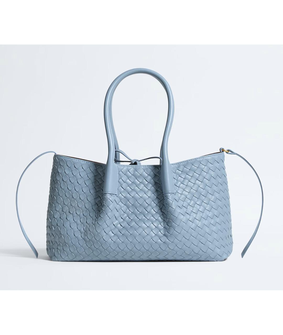 BOTTEGA VENETA Голубая кожаная сумка тоут, фото 4