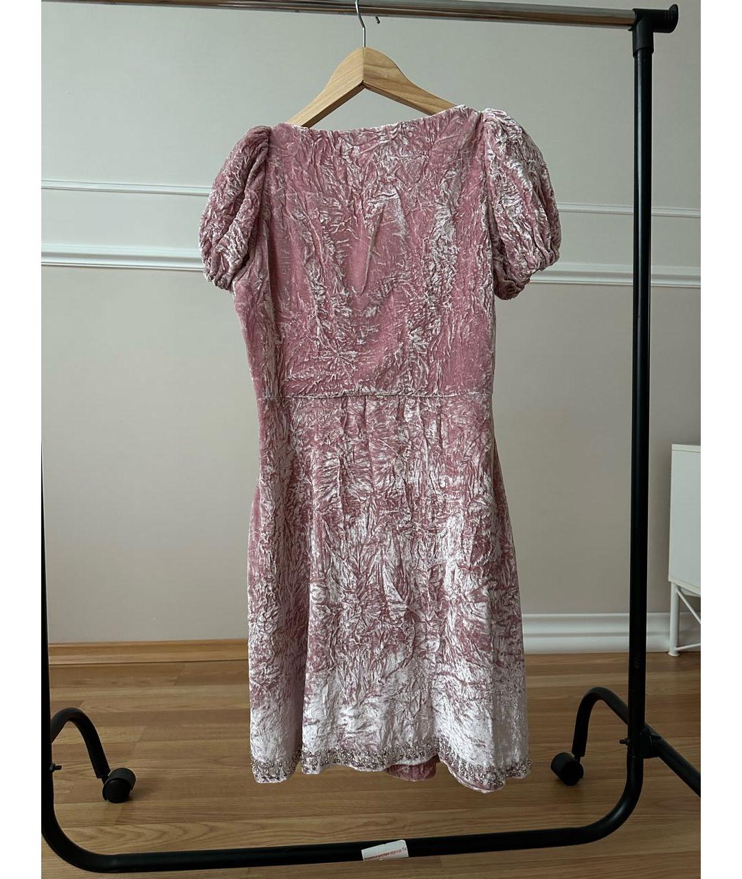 MIU MIU Розовое бархатное коктейльное платье, фото 2