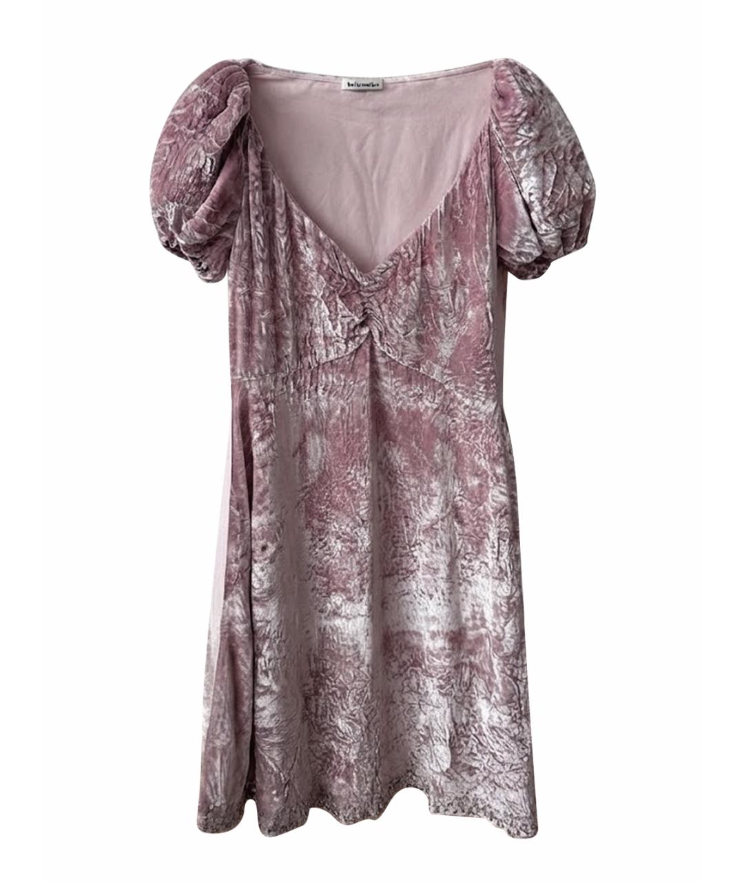 MIU MIU Розовое бархатное коктейльное платье, фото 1