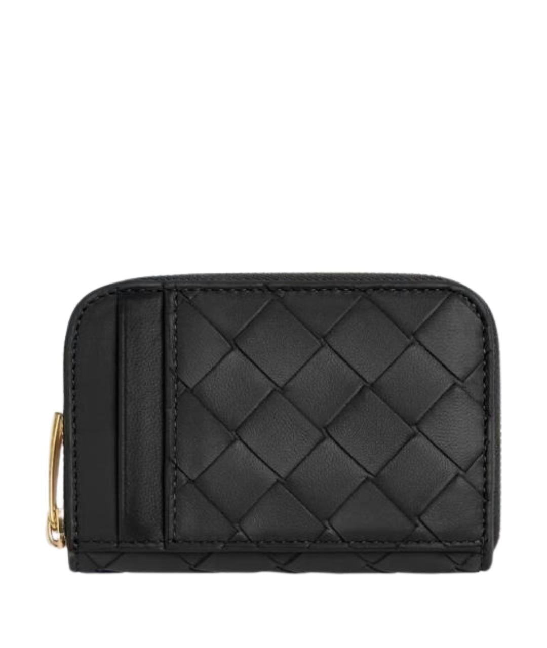 BOTTEGA VENETA Черный кожаный кошелек, фото 1