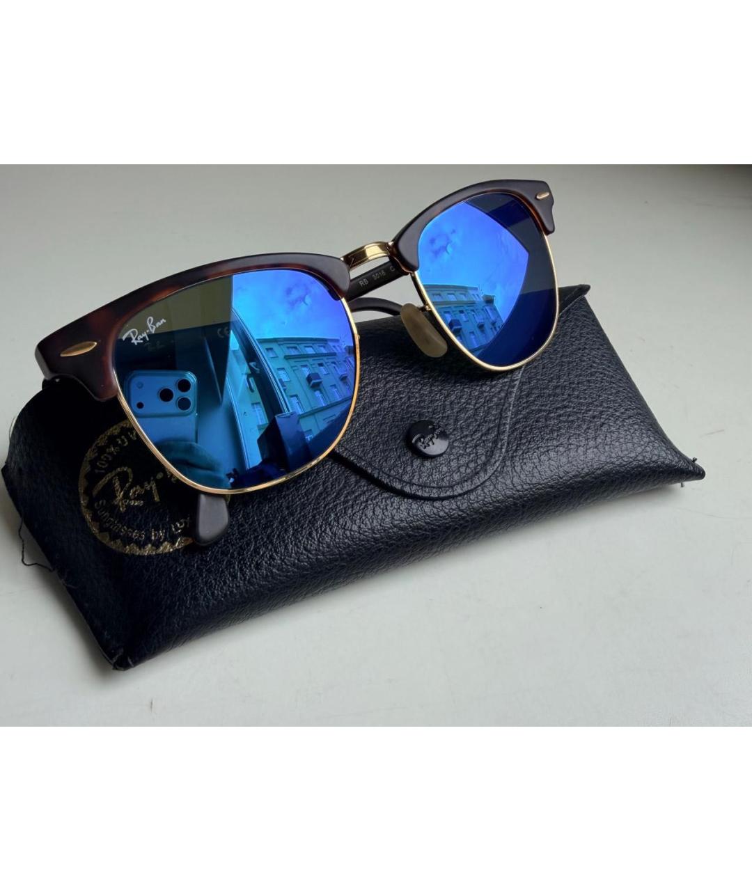 RAY BAN Синие металлические солнцезащитные очки, фото 5