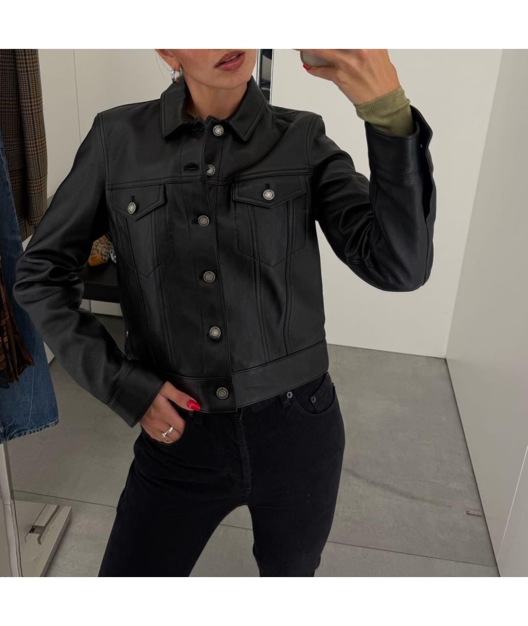 SAINT LAURENT Черная кожаная куртка, фото 3