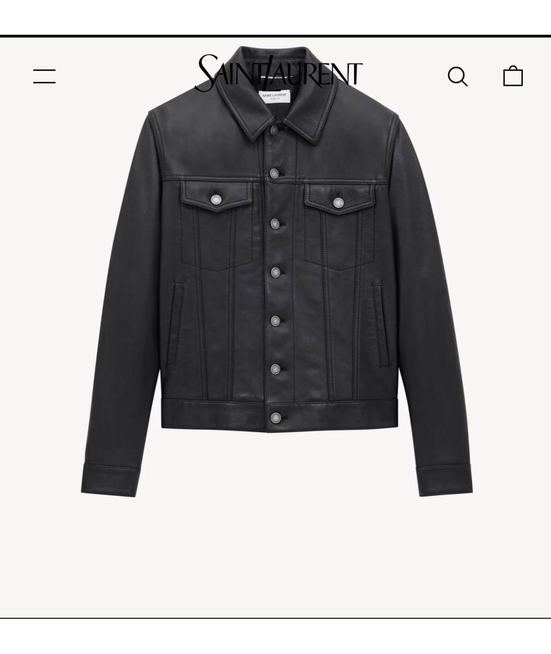 SAINT LAURENT Черная кожаная куртка, фото 4