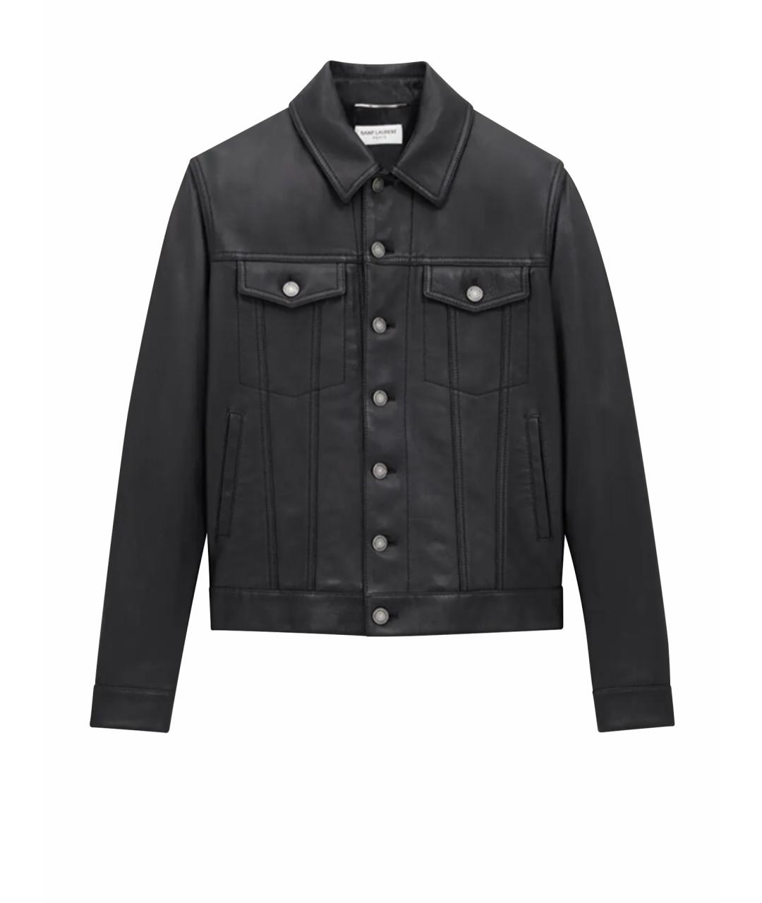 SAINT LAURENT Черная кожаная куртка, фото 1