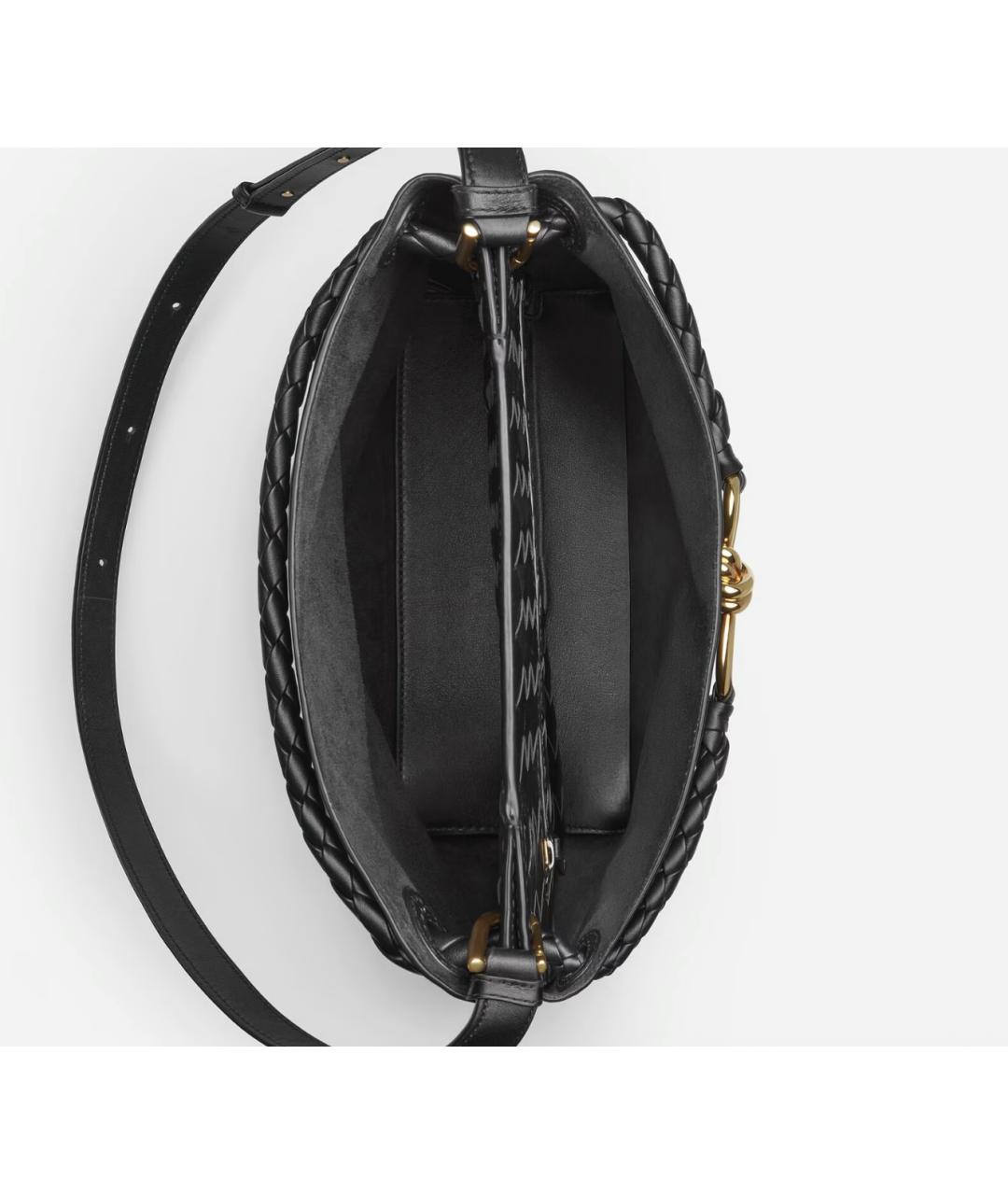 BOTTEGA VENETA Черная кожаная сумка через плечо, фото 3