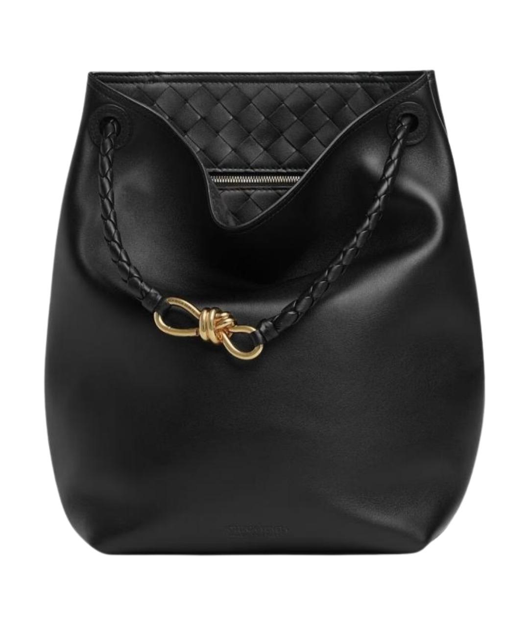 BOTTEGA VENETA Черная кожаная сумка через плечо, фото 1
