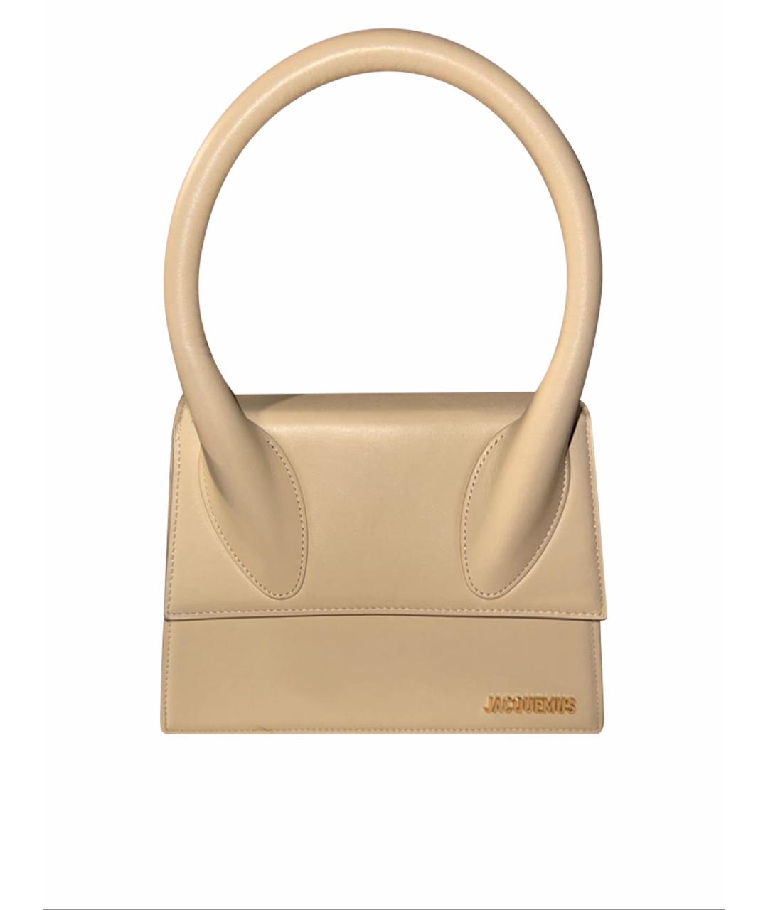 JACQUEMUS Бежевая кожаная сумка через плечо, фото 1