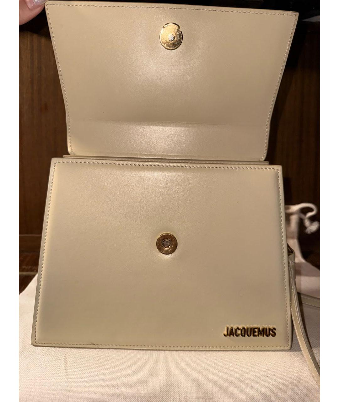 JACQUEMUS Бежевая кожаная сумка через плечо, фото 2