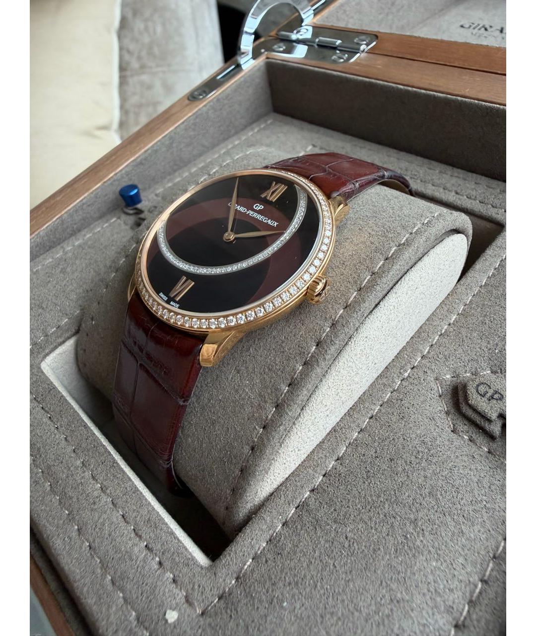 GIRARD PERREGAUX Коричневые часы из розового золота, фото 4