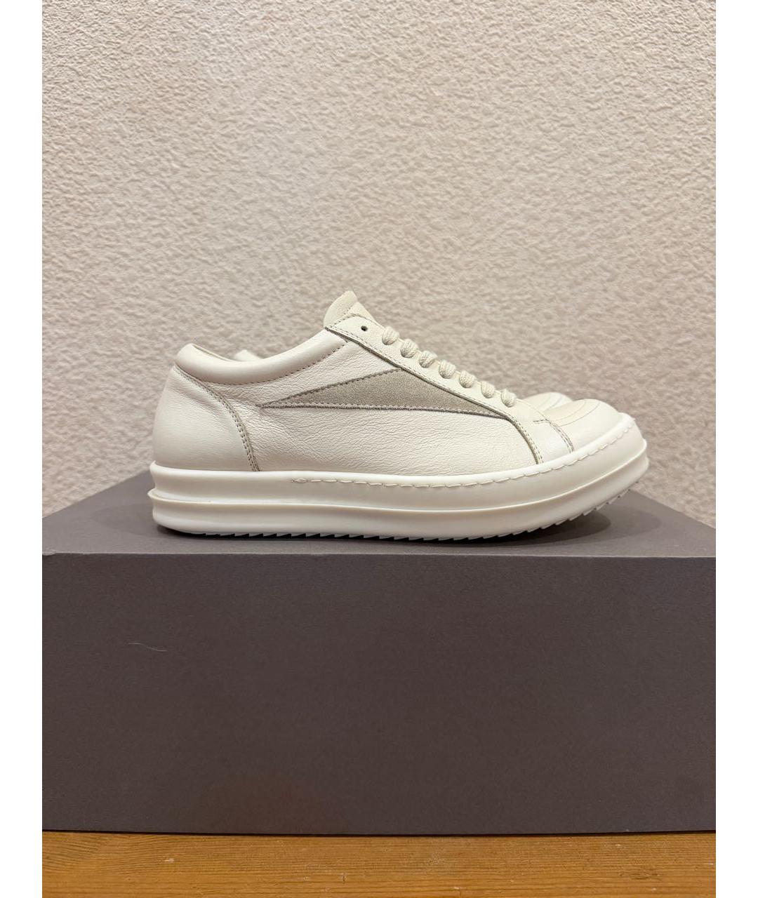 RICK OWENS Белые кожаные кеды, фото 7