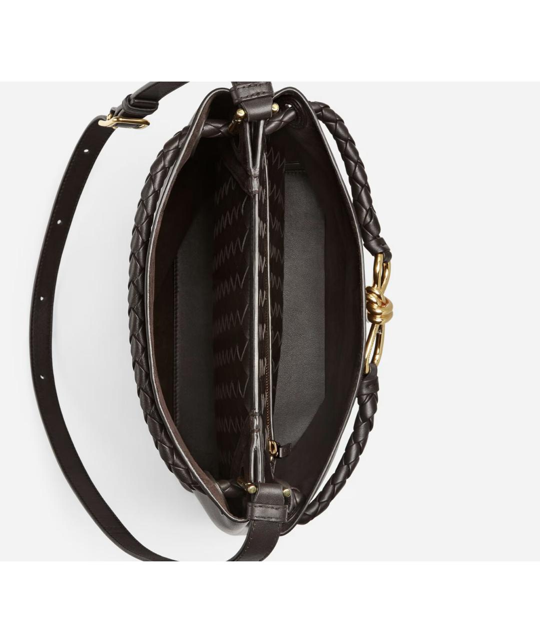 BOTTEGA VENETA Коричневая кожаная сумка через плечо, фото 3