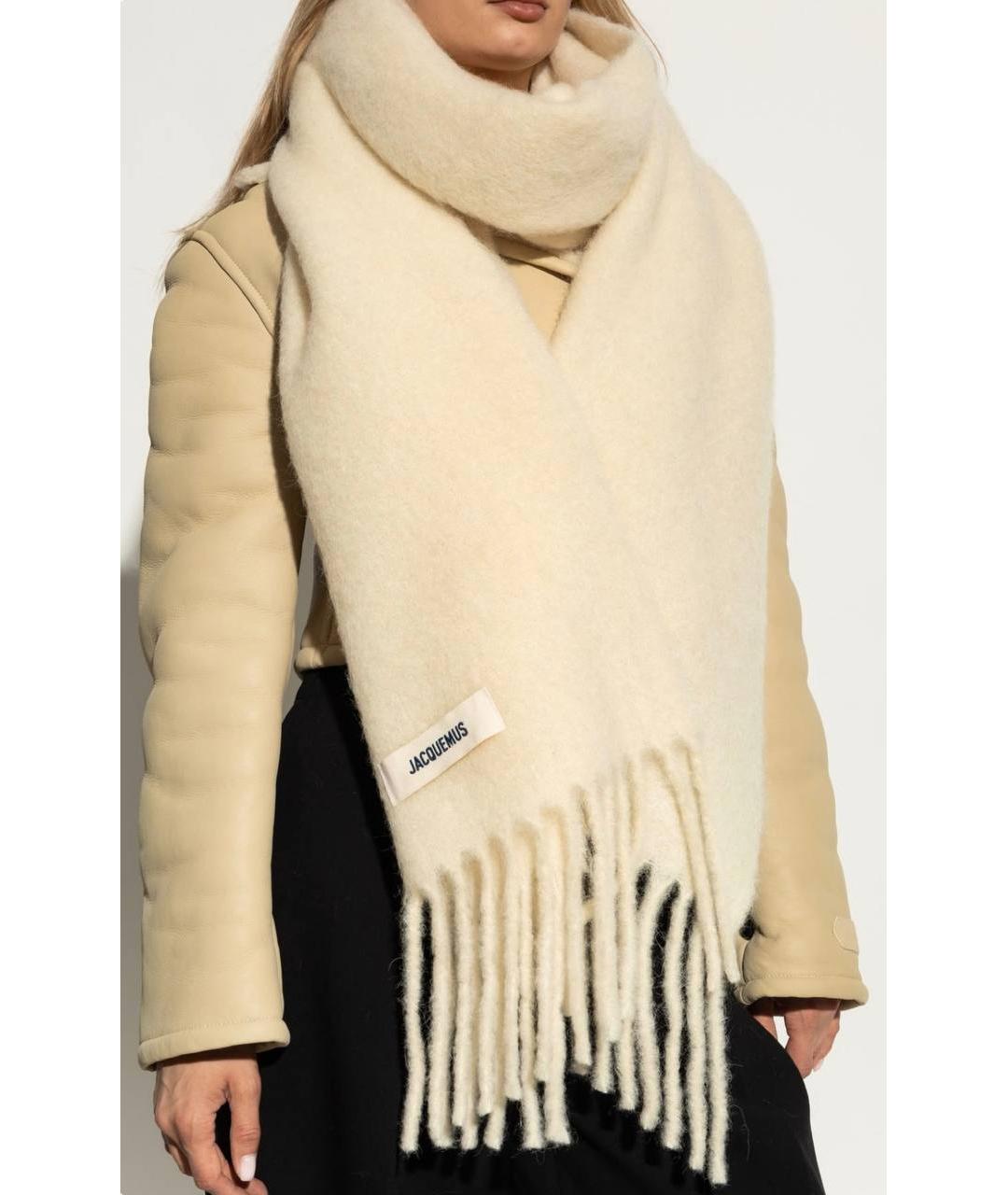 JACQUEMUS Белый шарф, фото 3