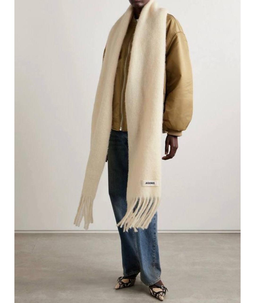 JACQUEMUS Белый шарф, фото 4