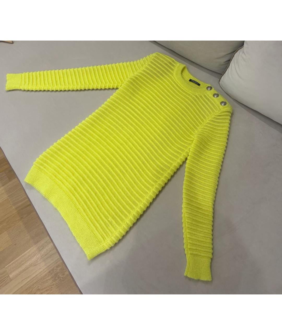 BALMAIN Желтый шерстяной джемпер / свитер, фото 4