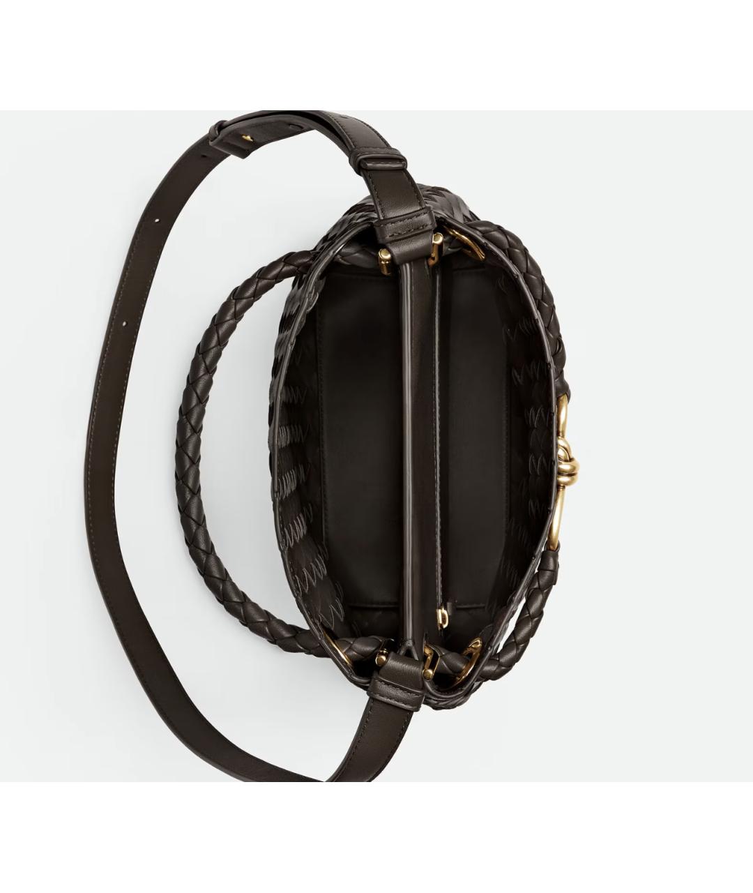 BOTTEGA VENETA Коричневая кожаная сумка через плечо, фото 3