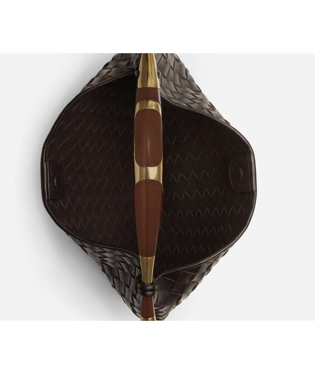 BOTTEGA VENETA Коричневая кожаная сумка с короткими ручками, фото 3