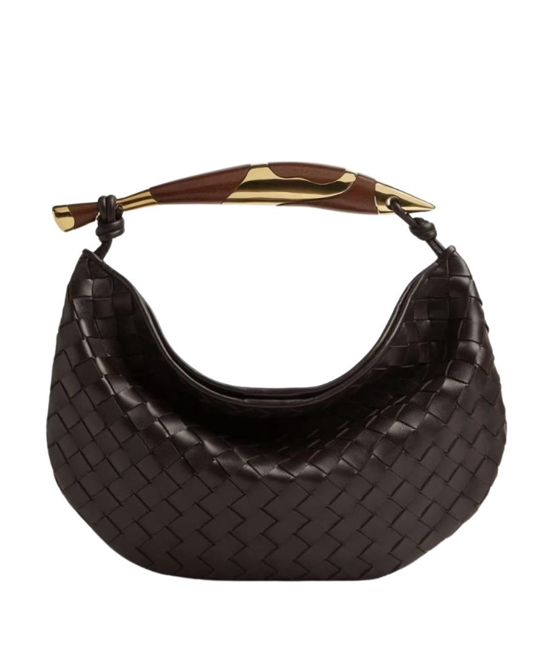 BOTTEGA VENETA Коричневая кожаная сумка с короткими ручками, фото 1
