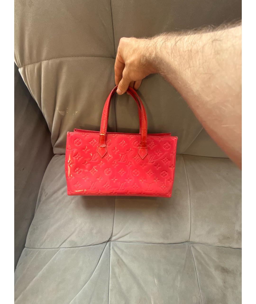 LOUIS VUITTON Розовая сумка с короткими ручками из искусственной кожи, фото 8