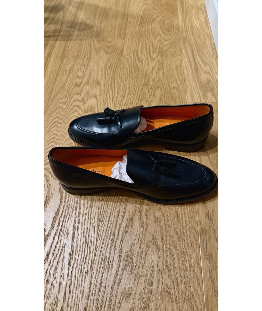 SANTONI Черные кожаные лоферы, фото 3