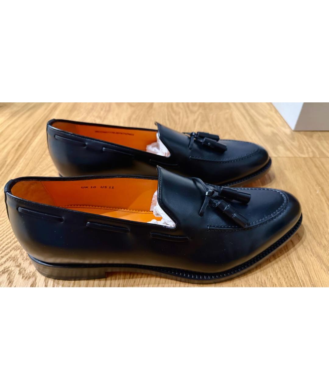 SANTONI Черные кожаные лоферы, фото 2
