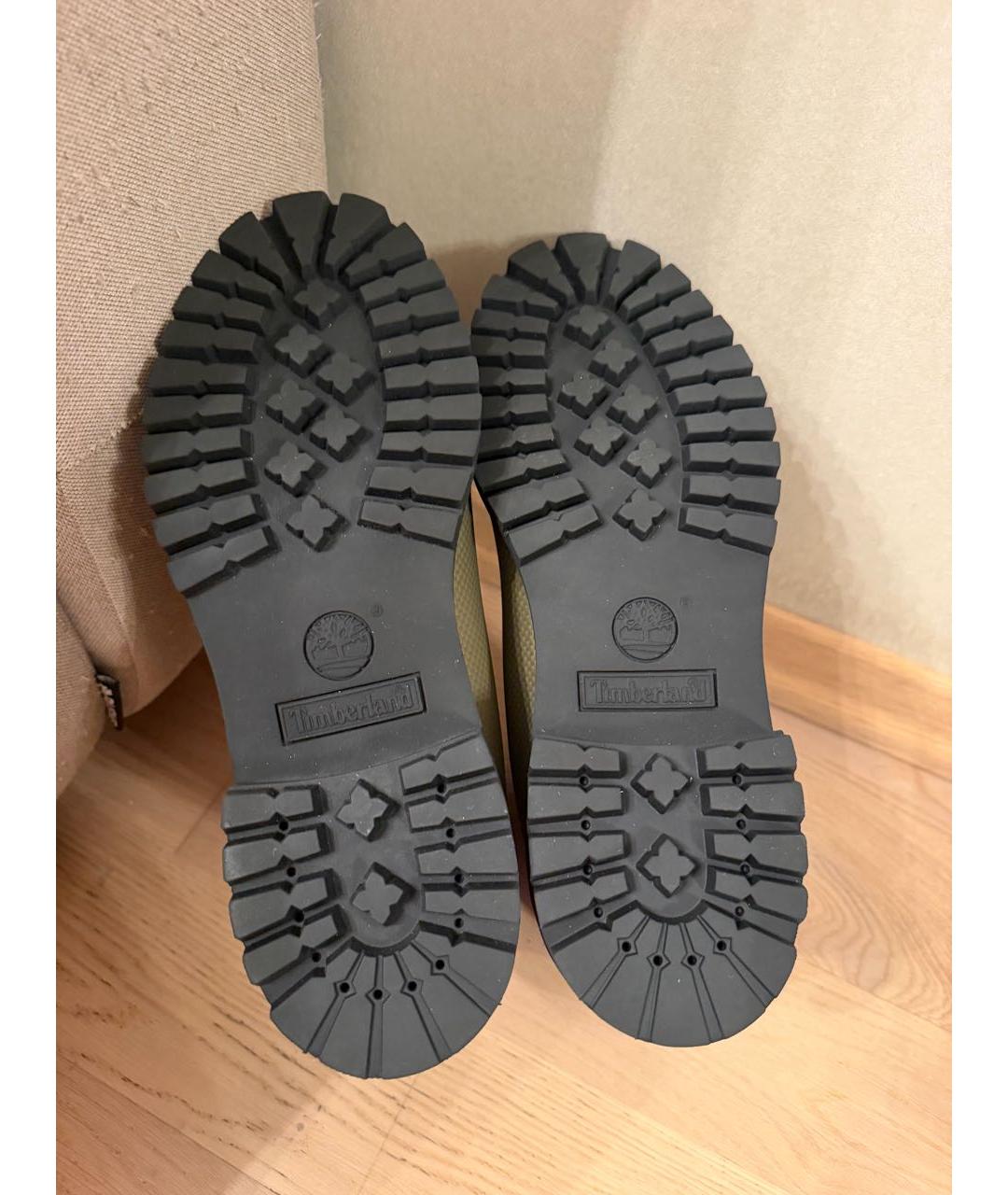 TIMBERLAND Зеленые кожаные высокие ботинки, фото 5