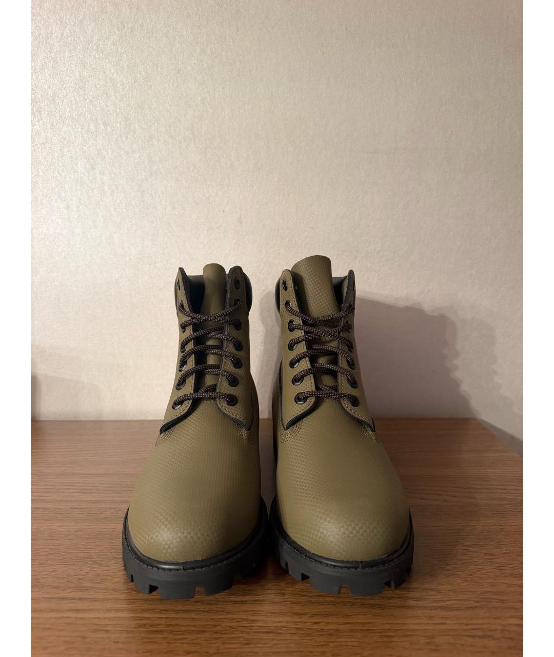 TIMBERLAND Зеленые кожаные высокие ботинки, фото 2