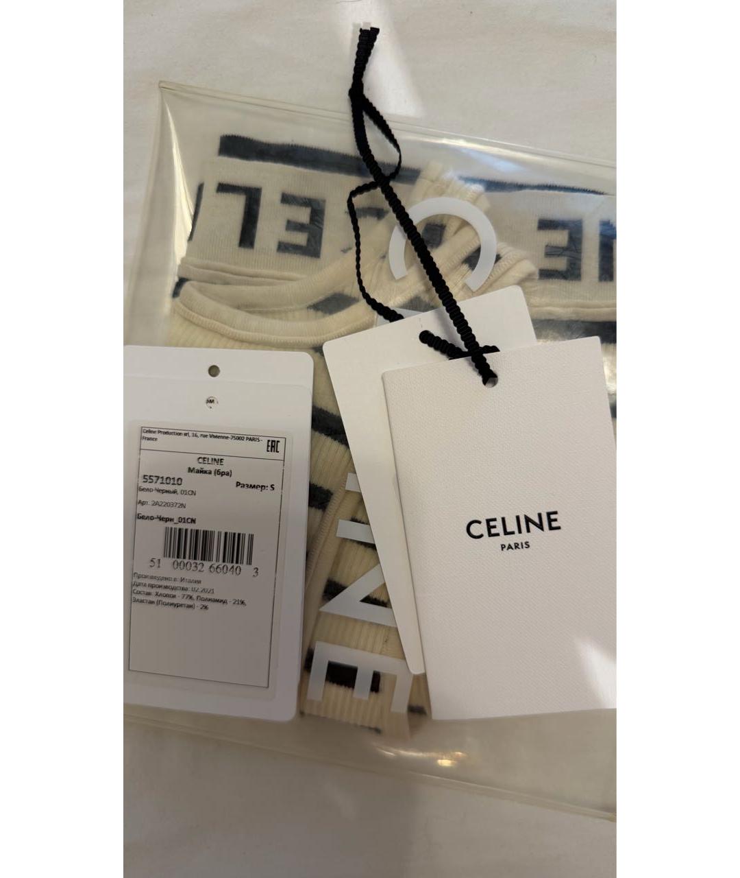 CELINE Белая хлопковая майка, фото 6