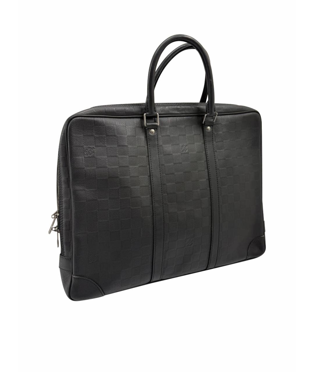 LOUIS VUITTON Черный кожаный портфель, фото 1
